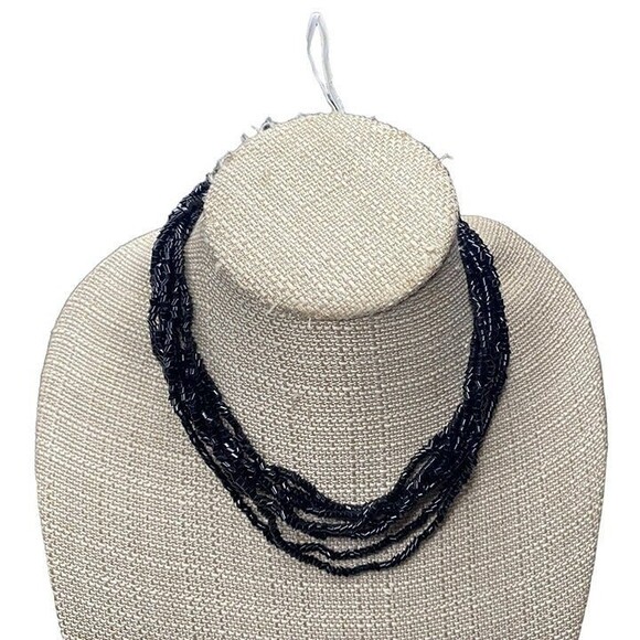 Unbranded Black Seed Bead Multi Strand Necklace - Picture 6 of 6